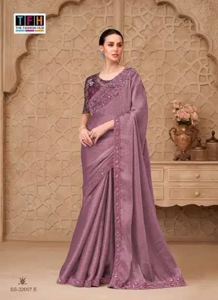 Pink Colour Silver Screen 32007 E Hit By Tfh Party Wear Saree Wholesale In India